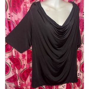 🖤 Poof! Drape Neck Blouse